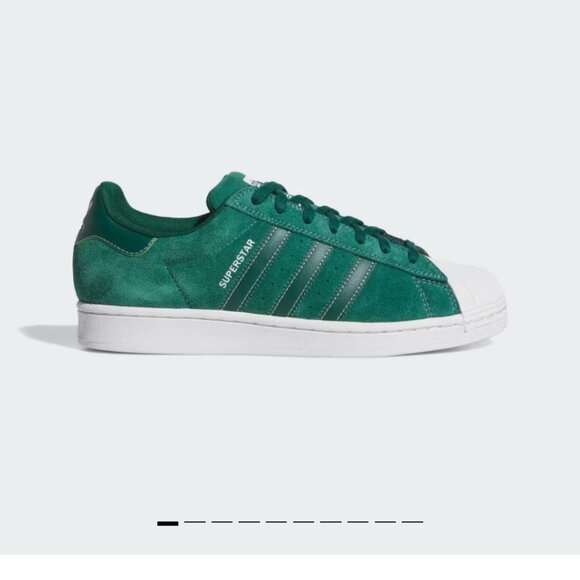 Adidas Superstar with the Shell Toe Green Suede Sz 10.5 Men's - Picture 2 of 3